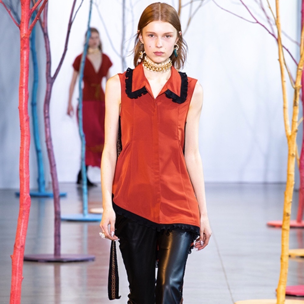ADEAM asymmetric sleeveless blouse